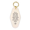  I’m a Boomer But Not the Fox News Kind Motel Style Keychain in White