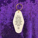  I’m a Boomer But Not the Fox News Kind Motel Style Keychain in White