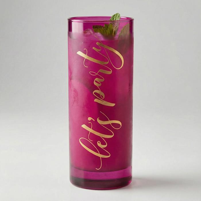 Let's Party Collins Cocktail Glass in Magenta | 17 oz.