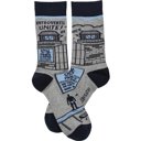  Introverts Unite Black Gray Funny Novelty Socks with Cool Design, Bold/Crazy/Unique Specialty Dress Socks