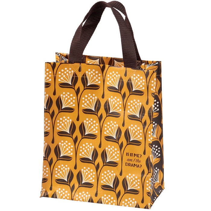 Is It Me Am I The Drama Floral Daily Tote Bag | 8.75" x 10.25" x 4.75"
