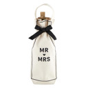  Mr and Mrs Wine Bag | Cotton Canvas Carrier Beverage Gift Bag | Wedding Anniversary Gift