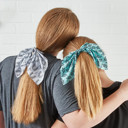  Christian Bible Quote Joshua 1:9 Be Strong & Courageous Scrunchie | Blue Aqua Ponytail Hair Accessory