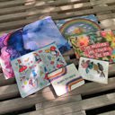  Jumbo Pouch Keep On Dreaming Watercolor Design Colorful Recycled Material Jumbo Zipper Folder | 14.25" x 10"