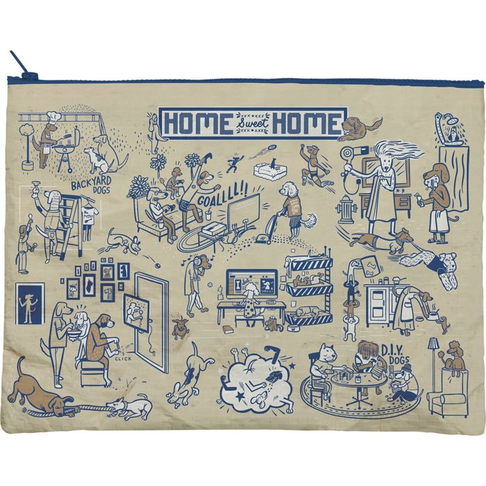 Jumbo Pouch Crazy Cat Lady Apartment Recycled Material Jumbo Zipper Folder | 14.25" x 10"