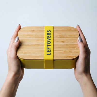 Leftovers Bamboo Lunch Box in Vivid Yellow | Eco-Friendly and Sustainable | 7.5" x 5" x 2"