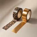  Leopard and Copper Washi Tape Set | Metallic Leopard Print & Copper | Set of 2