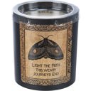 Light The Path Journey's End Jar Candle | Moth in Frosted Black Glass | 35hrs Burn Time
