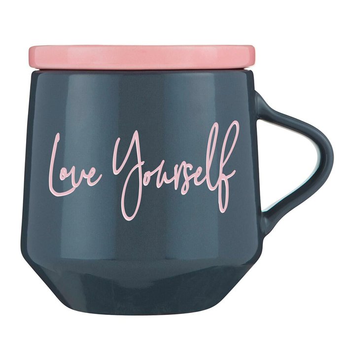 Love Yourself Mug & Coaster Lid with Rainbow Design | Pride LGBTQ