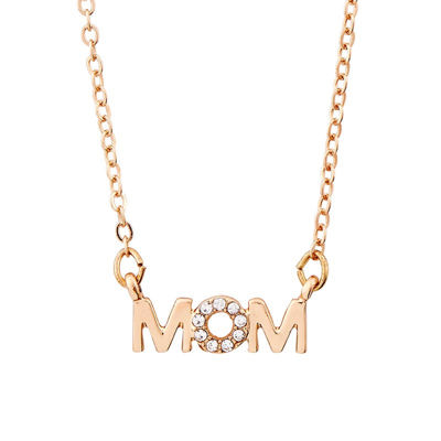 MOM Nameplate Necklace | Mom Gift Gold Tone Jewelry | 18 Long"
