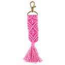  Boho Macrame Keychains in 4 Colors | Tasseled Key Ring Bag Purse Charm | 6.75"
