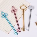  Metallic Victorian Key Gel Pens - Set of 4 | Vintage Key Shape Pen Set
