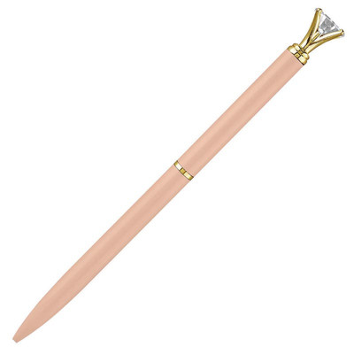 Blush Mini Gem Pens | Refillable Black Ink Ballpoint with Gold Metal Barrel