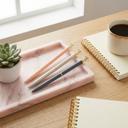  Blush Mini Gem Pens | Refillable Black Ink Ballpoint with Gold Metal Barrel