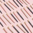  Cool Grey Mini Gem Pens | Refillable Black Ink Ballpoint with Gold Metal Barrel