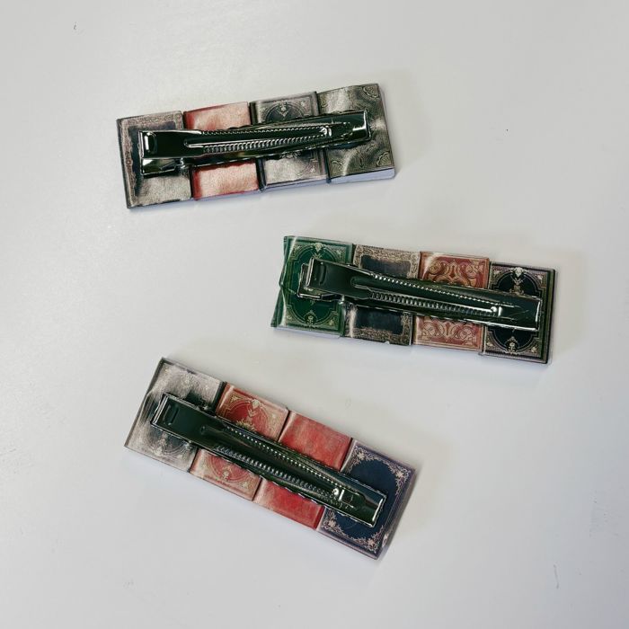 Miniature Books Hair Clip with Real Pages