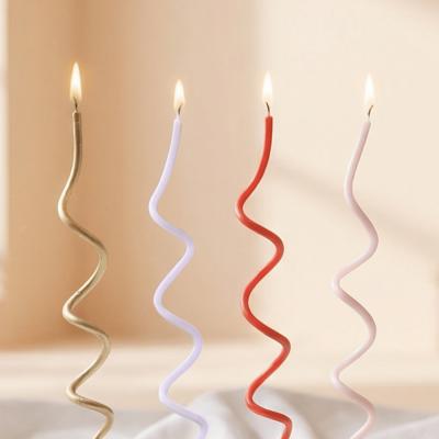 Mod Party Swirl Cake Candles - 16 Pieces | Skinny Birthday Candles 5.5 Tall"