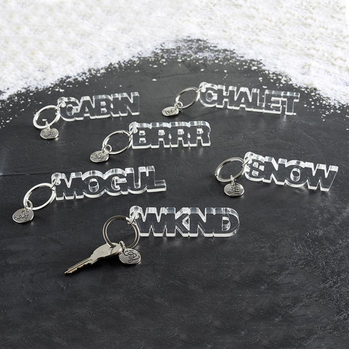 Mogul Acrylic Word Key Chain | Clear Word Shaped Keyholder