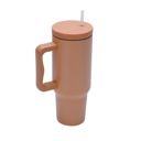Caramel Monocolor Cold Cup Tumbler 40 Oz Handle Travel Mug
