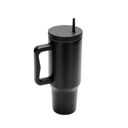 Black Monocolor Cold Cup Tumbler 40 Oz Handle Travel Mug