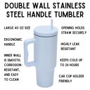  Monocolor Cold Cup Tumbler 40 Oz Handle Travel Mug