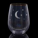  Moon and Stars Beveled Stemless Wine Glass | 19 Oz.