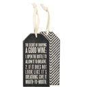  Mouth to Mouth Wine Bottle Tag | Black & White Wood | 3" x 6"