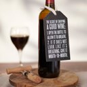  Mouth to Mouth Wine Bottle Tag | Black & White Wood | 3" x 6"
