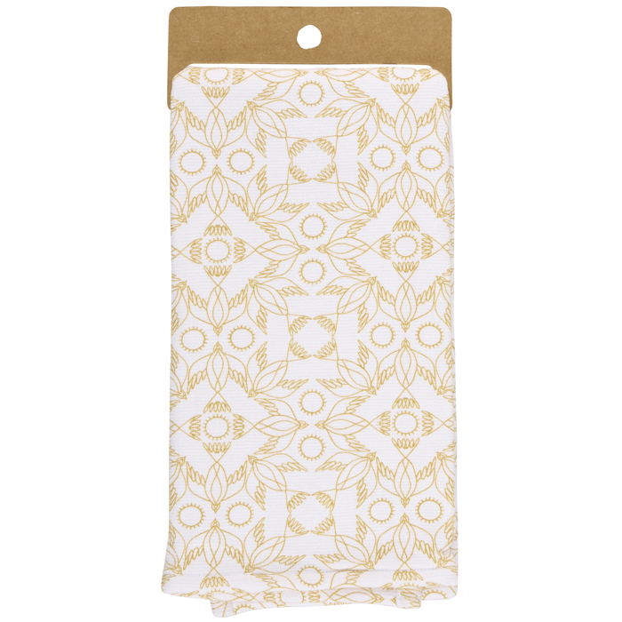 Nouveau Crane Cotton Kitchen Towel | Bird Pattern Hand Tea Dish Cloth | 20" x 28"