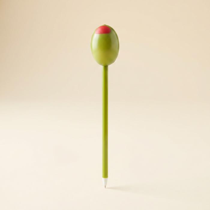 Olive Squishy Pen | Funny Ballpoint Pen with Squeeze Olive Topper