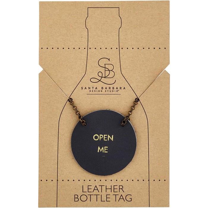Leather Wine Bottle Tag - 4 Options | Wine Gift Label Accessory