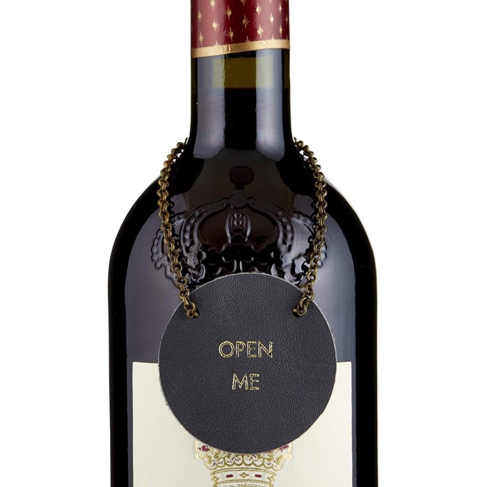 Leather Wine Bottle Tag - 4 Options | Wine Gift Label Accessory