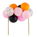 Orange Black and Pink  Mini Balloon Cake Topper | Mini Confetti Balloon Party Cake Decoration