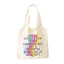 Out of Patience for Deeply Disappointing Men Funny Slouchy Canvas Tote Bags with Humorous Slogans