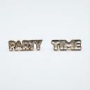  New Years Time to Party Earrings | Light Pink and Gold with Glitter Finish