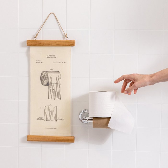 Passive-Aggressive Vintage Toilet Paper Hanging Instructions Wall Decor | Bathroom Canvas Sign