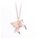 Rose Gold Pegasus Geometric Pendant Necklace 
