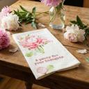 Peony For Your Thoughts Mothers Day Flower Pun Embroidered Tea and Dish Towels | Novelty Kitchen Hand Towels