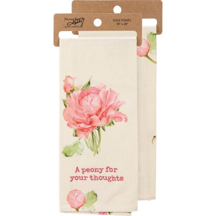 Mothers Day Flower Pun Embroidered Tea and Dish Towels | Novelty Kitchen Hand Towels