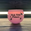 Pick Your Poison Roly Poly Tinted Glass in Pink | 13 oz. | Spooky Goth or Halloween Themed Cup