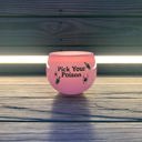  Pick Your Poison Roly Poly Tinted Glass in Pink | 13 oz. | Spooky Goth or Halloween Themed Cup
