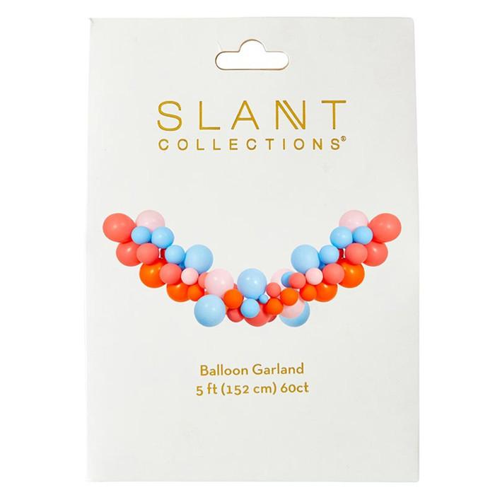 Pink Blue Orange Balloon Arch | 5 ft Party Balloon Garland Kit (60 Pieces)
