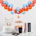  Pink Blue Orange Balloon Arch | 5 ft Party Balloon Garland Kit (60 Pieces)
