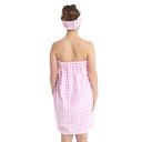  Pink Gingham Spa Head Band | Hair Band for Skincare Facial After Shower