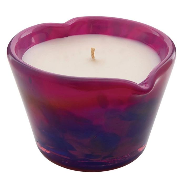 Pink Ombre Heart Candle Small | Amber Spruce Scented Glass Candle