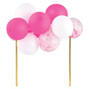 Pink White Mini Balloon Cake Topper | Mini Confetti Balloon Party Cake Decoration