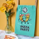 Pizza Party Easter and Spring Towels | Funny Kitchen Dish Towels