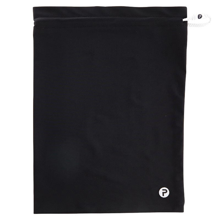 Pom Sack Shoe Bag in Black | Carry Around Drawstring Shoe Pouch | 10.4" x 14.5"