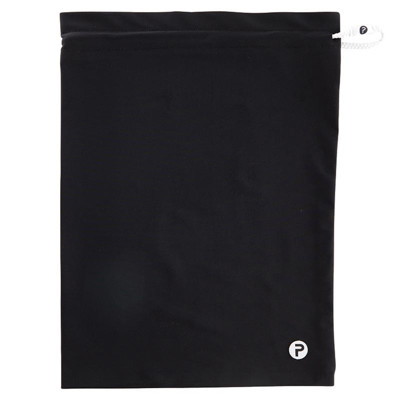 Pom Sack Shoe Bag in Black | Carry Around Drawstring Shoe Pouch | 10.4" x 14.5"
