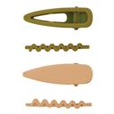 Olive/Camo Barrette Set | Hair Clips in Olive Camo & Black/Nude